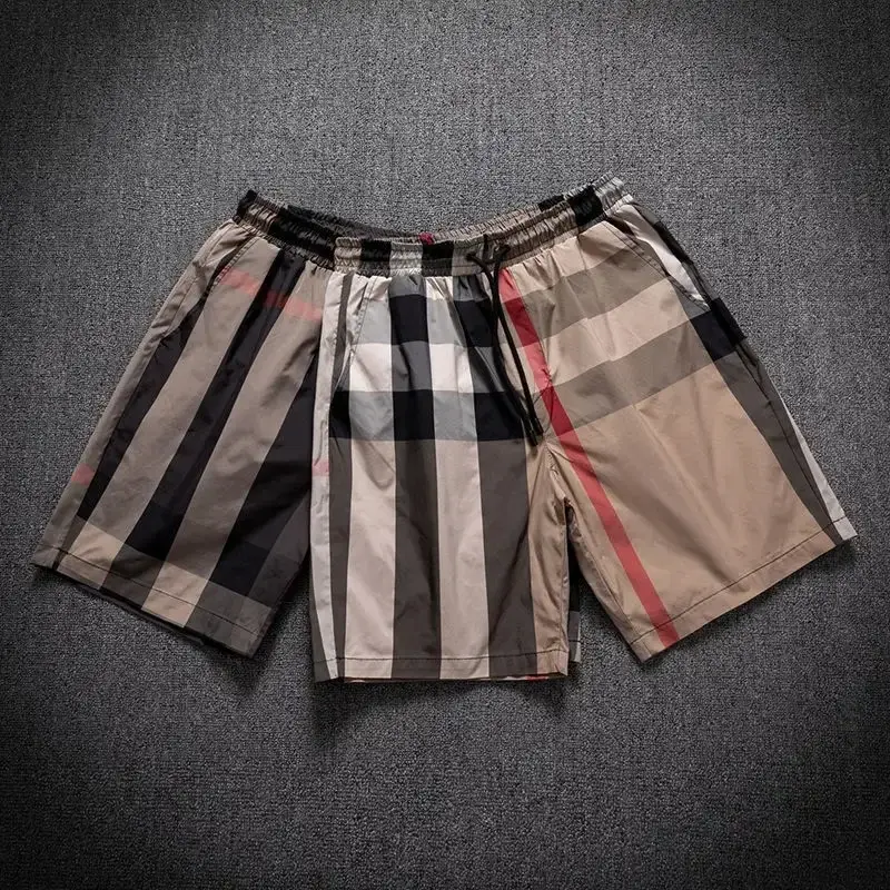NEW2025 Spring Summer Men New Plaid Trends High-end Drape Loose Beach Pants Casual Comfortable Fashion Shorts Male Thin Short Pants great gift