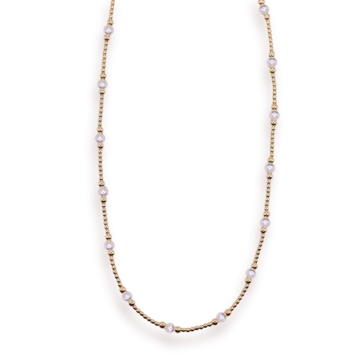 Dainty Sutton Necklace Pearl in Gold