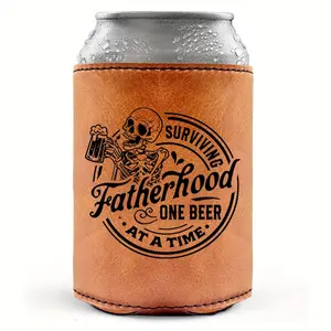 Birthday Gifts for Men, Dad Birthday Gift, Premium Faux Leather Beer Can Cooler with Foam Lined, Engraved Gifts for Dad, Retirement Gifts for Men, Drink Protectors