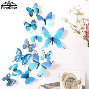 3D  Butterfly Wall Stickers, Realistic Printed Butterfly Decals, Removable Wall Art for Bedroom Living Room Wedding TV Background Decor