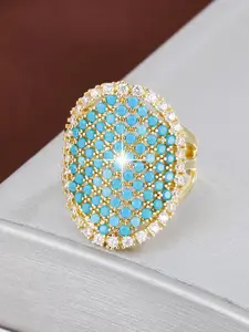 Elegant Sun Design Artificial Zicon Decor Ring, Exquisite Trendy Ring, Fashionable Jewelry for Women As Gift, Artificial Zircon Ring