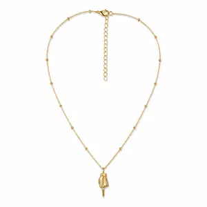 Gold Plated Unisex Pendant Necklace, Hip Hop Y2K Streetwear Rapper Jewelry, Sparkly Bling Statement Piece for Nightclub Parties, Gift for Him or Her