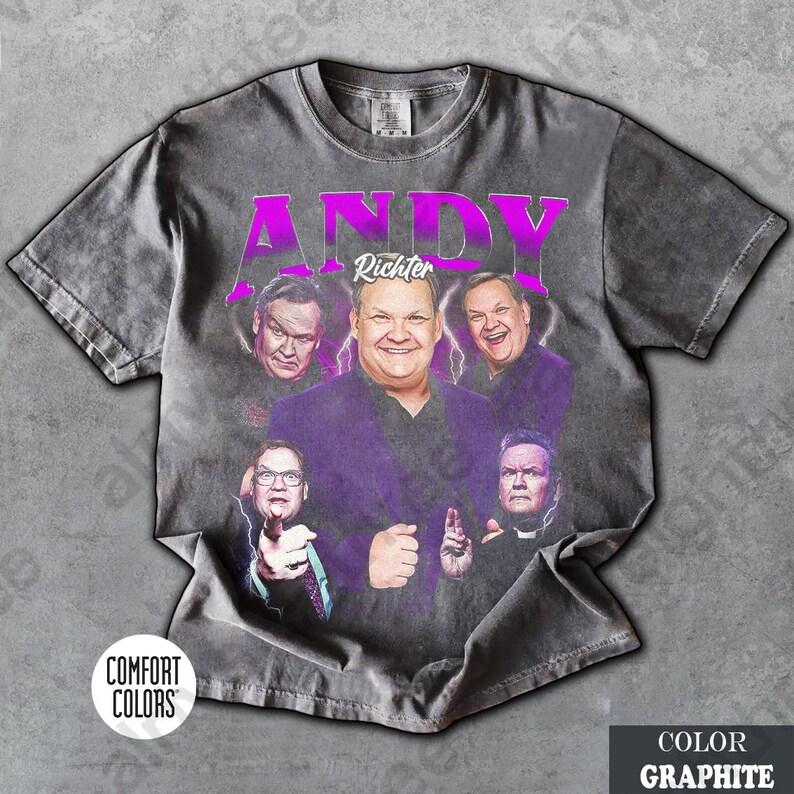 [ Sale Up To 40%]  Comfort Colors Vintage Andy Richter Dwts Shirt, Andy & Emma Slater Dancing Fan Bootleg Graphic T-Shirt,Gift For Women and Man Unisex T-Shirt