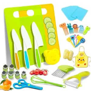 32PCS Kids Kitchen Set, Safe Children’s Cooking Knife Playset, Fun Educational Role Play Toy, Perfect Party Favor & Gift for Kids