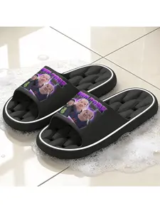 Funny "JOHN PORK" Meme Print Quick-Dry Hollow Out Slide Slippers, Non-Slip Drainage Bathroom Shower Shoes, Soft Cushioned Home Sandals for Internet Meme & Humor Lovers