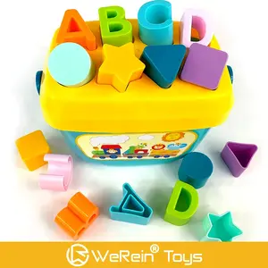 Baby's First Shape Sorting Blocks Learning Toy, Shape Sorter, 1 Set Educational Activity Toy with Building Blocks, Multi Color Early Education Toy, Christmas Gift