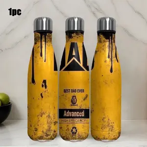 1pc 17.5oz Stainless Steel Water Cup with Leak-Proof Lid and UV Printed Design, Best Dad Theme Coffee Mug for Father's Day