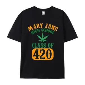 Men's Class of 420 Weed Graphic T-Shirt, Crew Neck, Short Sleeve, Regular Fit, Weekend Casual Wear, All-Season Casual Wear