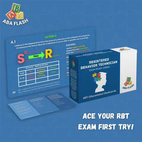 RBT Exam Study Flashcards for ABA Therapy - RBT & BCBA Test Prep with Key Concepts, Task List, Scenarios, Definitions, Examples, Vocabulary, & Practice Questions for Registered Behavior Technicians