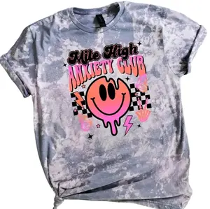Mile High Anxiety Club Sublimation Bleached Tee Womenswear Shirt Tshirt Crewneck Shortsleeve