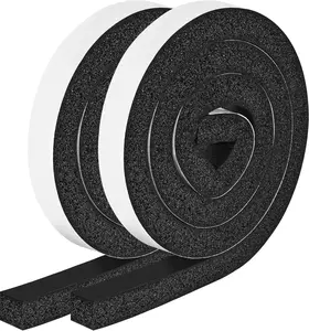 Foam Strips with Adhesive, 1 Inch Wide X 1 Inch Thick, Neoprene Weather Stripping High Density Closed Cell Foam Tape Seal for Doors and Windows Insulation, Total 13 Feet Long(6.5Ft X 2 Rolls) CloudBuyer