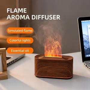Flame Humidifier 180ml Cool Mist Maker Fire Diffuser with Auto-Off Protection，USB Powered, 7 Flame Colors, Noiseless Design for Household Use Ambient Vibrant melatonin diffusers
