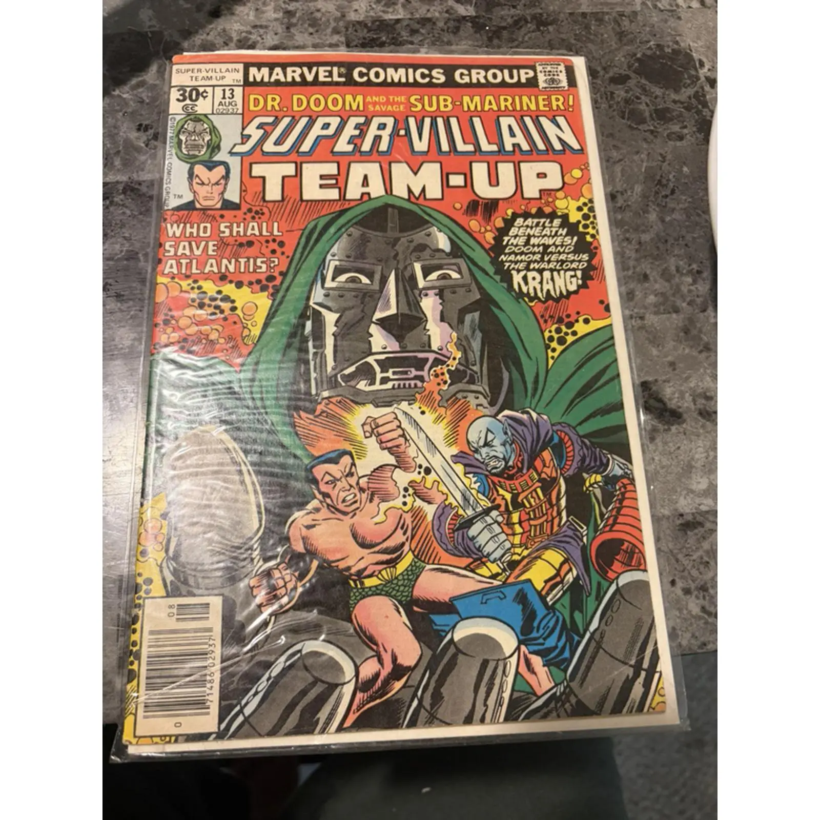 Marvel Comics Group Super Villain Team-Up Issue 13 August 1977 Bronze Age Doctor Doom Namor Krang Fine Condition