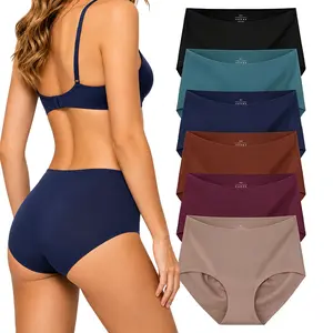 Women's High-Waisted No Roll-Down Tummy Control Panties, Seamless Invisible Shaping Underwear, Smooth Breathable Soft Stretchy Fabric, Hip-Enhancing Basic Fit, Minimalist, Plus Size Friendly, S-XXL Sizes, 4/6 Pack for Heavy Flow & Everyday Wear
