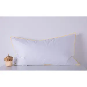 King Goose Down Feather Soft Pillows One Pillow 100% Cotton Supportive Cool Bed Pillows for Back Side Stomach Sleepers