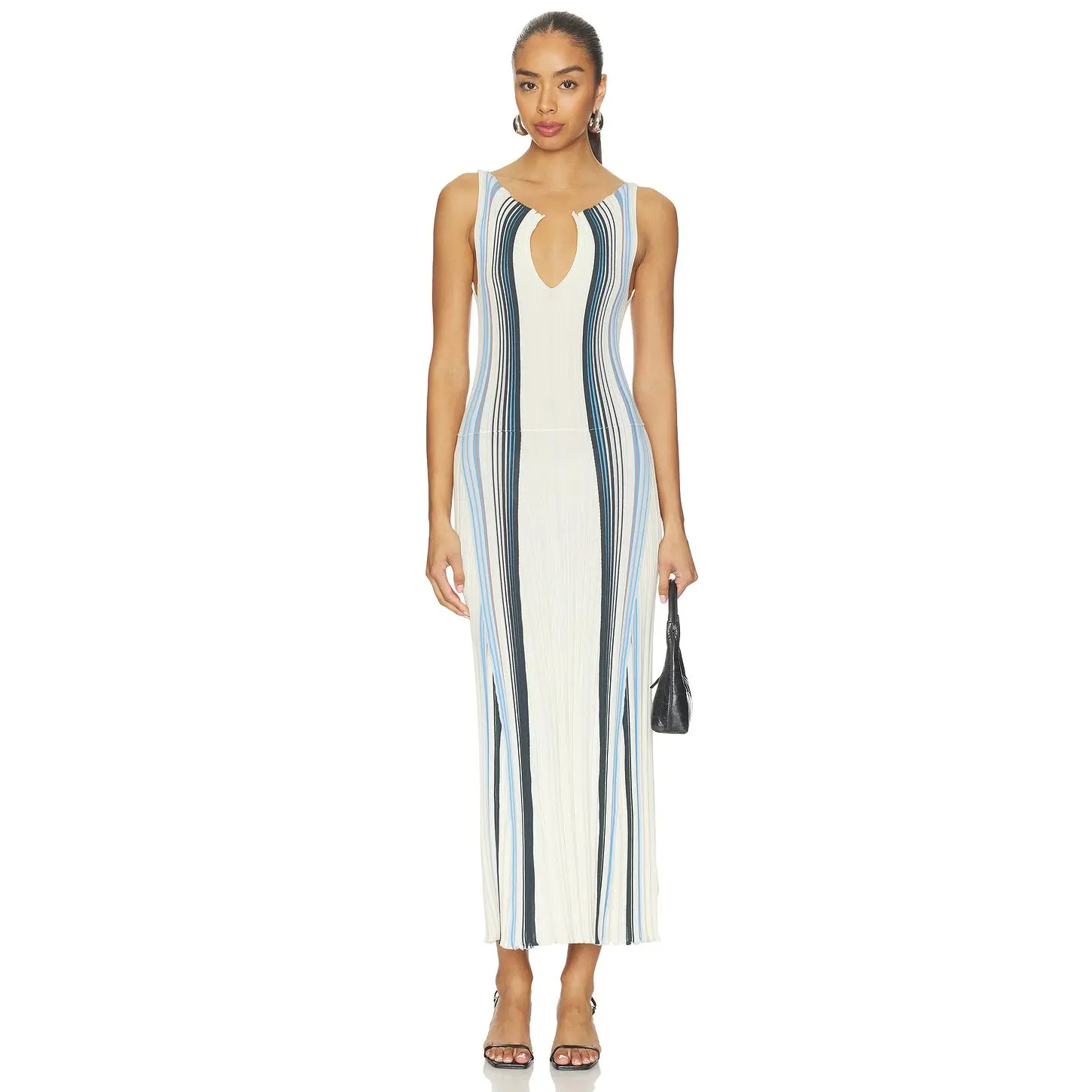 Theory Drape Tank Dress in Ivory Multi