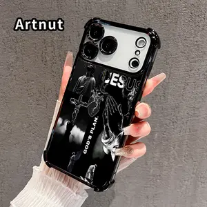 Four Corners Phone Case for iPhone 17 16 Pro Max 15 Plus 14 13 12 11 E Air Divine Jesus Tribute Pattern Anti-drop Cellphone Protective Durable Total Coverage Shockproof Phone Cover