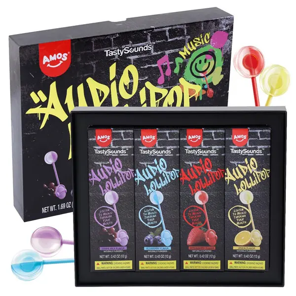 HOT ITEM 2026!!! TastySounds Audio Lollipop Candy Gift – Heart-Shaped Music Lollipop, Sweet Strawberry & Berry Flavors, Cute Tech Candy, Romantic Creative Gift, Individually Wrapped Surprise