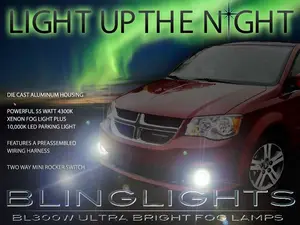 For 2011-2019 Dodge Grand Caravan Xenon Halogen Fog Lamps Lights Kit