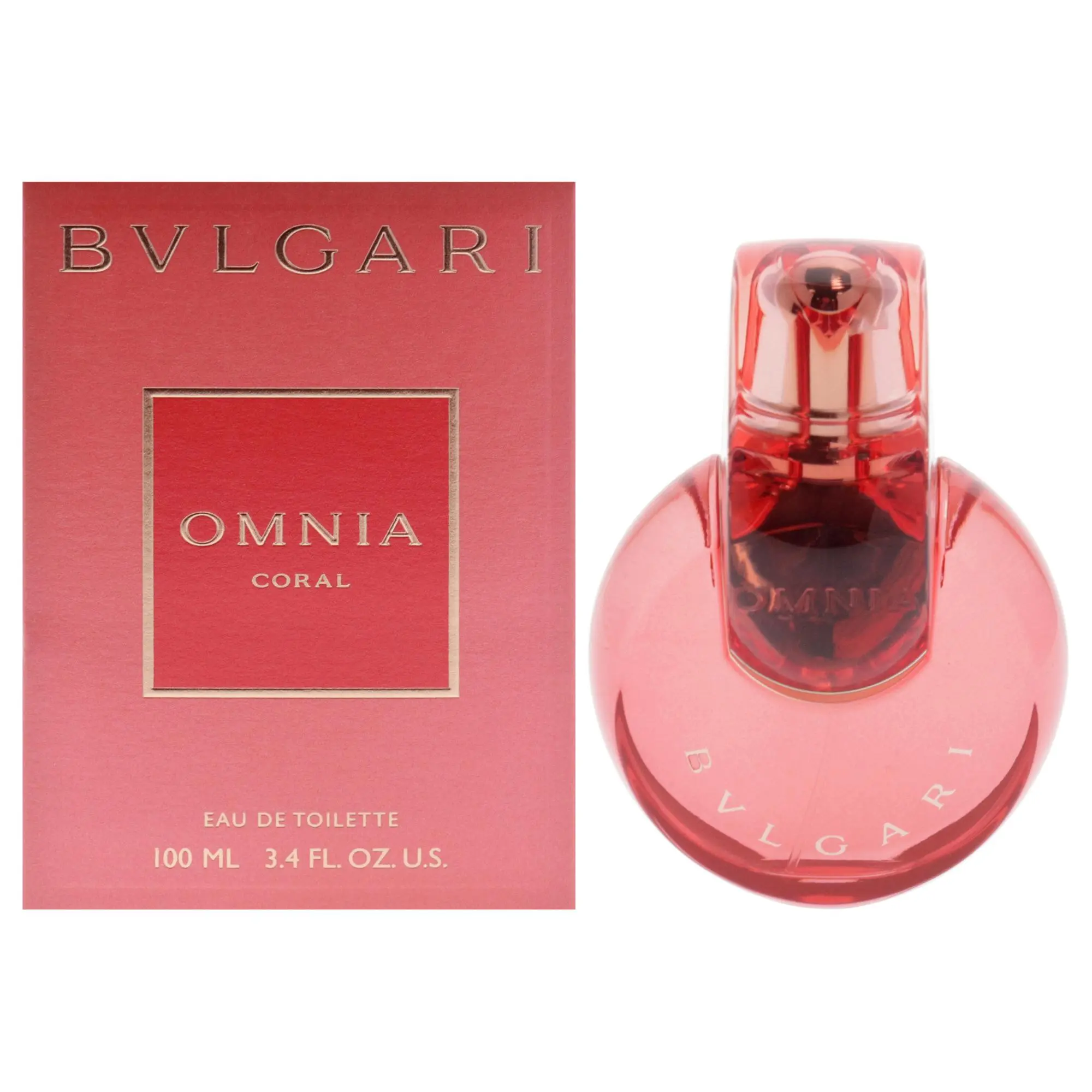 Bulgari Omnia Coral Women's EDT Liquid Spray Perfume, 3.3 oz (100ml Bottle) Spray-Type Daily-Use 100ml Women's Fragrance, 100Ml Perfume