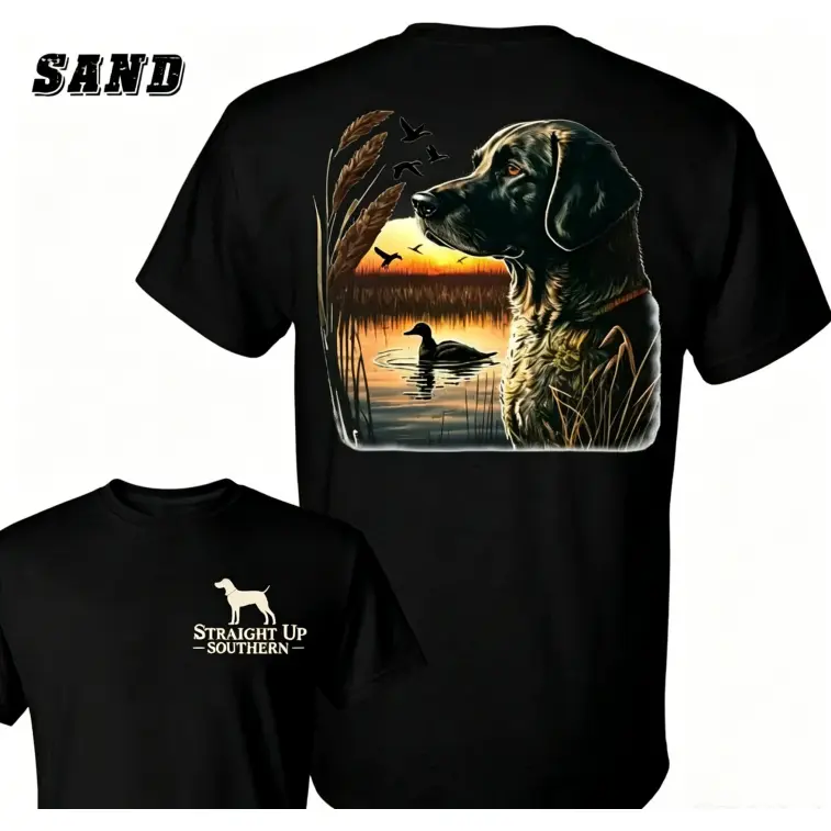 Essential Clean Fit Tee 2026 Oversized Graphic Tee Straight Up Southern T-Shirt - Featuring A Hunting Dog And Sunset Scene , Rustic Outdoor-Themed Apparel , Casual Wear For Men And Women , Perfect For Hunting Enthusiasts And Nature LoUnisex Streetw,s,day,