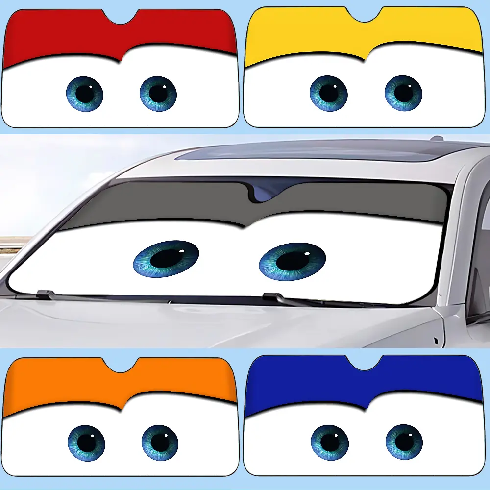 L-Lightning M-McQueen Eyes Car SunShade Windscreen Front Window Visor 70x130cm Sun Visor Solar Protect Plaid Gift Novelty Car