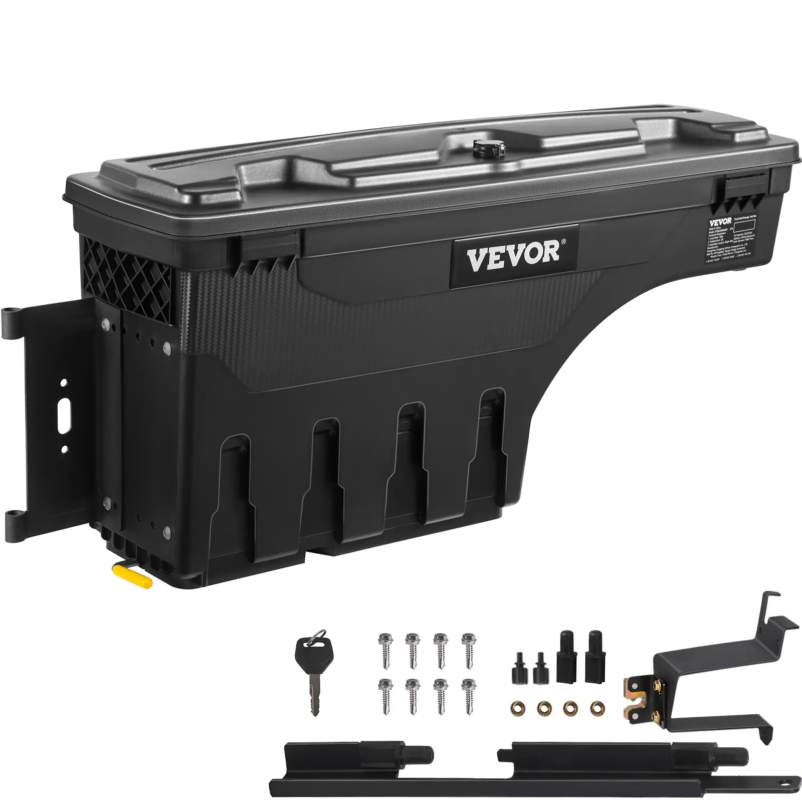 【Summerfinds】VEVOR Truck Bed Storage Box,Lockable LidWaterproof ABS Wheel Well Tool Box 6.6 Gal/20 LCompatible with Chevrolet Silverado 1500 GMC Sierra 1500 2019-2020Driver SideBlack, Tool Storage Kit