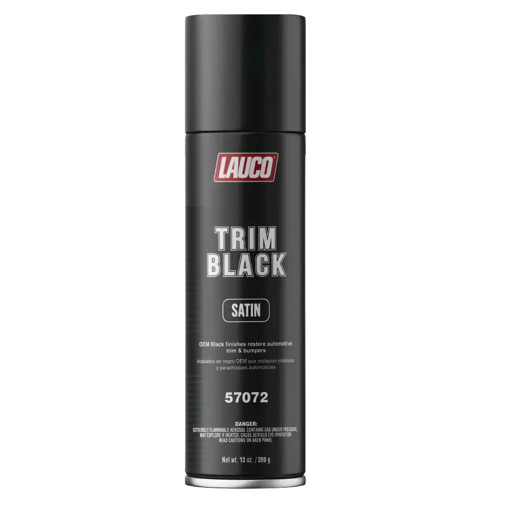 LAUCO Black Satin Aerosol Automotive Spray Paint (13oz) - Durable, Flexible OEM-Style Factory Look Coating, Great Coverage, Restores Faded Exterior Trim on Plastic/Steel, Aluminum, Chrome