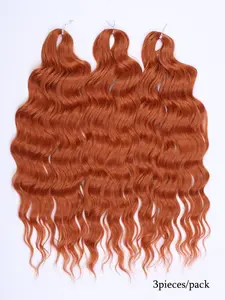 300g Pre-looped Crochet Braiding Hair, Rainbow Peafowl Ocean Wave Synthetic Loose Deep Wavy Twist, 4 Colors Ombre for Boho Braids Easy Install