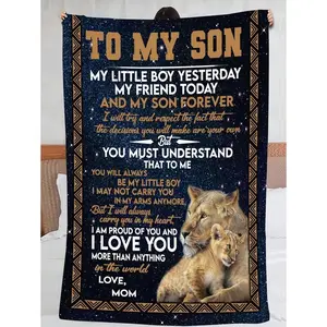 1pc Flannel Printed Blanket For Mother-To-Son Gift, Super Soft And CozyFor Birthday Anniversaries, Valentine's Day, Thanksgiving, Halloween, Wedding, New Year Gifts Provide, Ideal Gifts For Her, Him, Family Members, all Decorations For Home