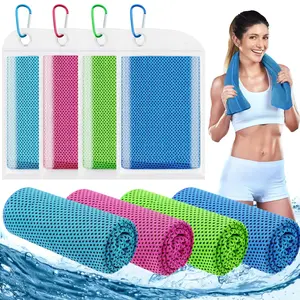 4 Pack Cooling Towels (40"x12"), Cooling Towels for Neck and Face, Gym Towel for Working Out, Soft Breathable Microfiber Ice Towel for Yoga Sport Running Golf