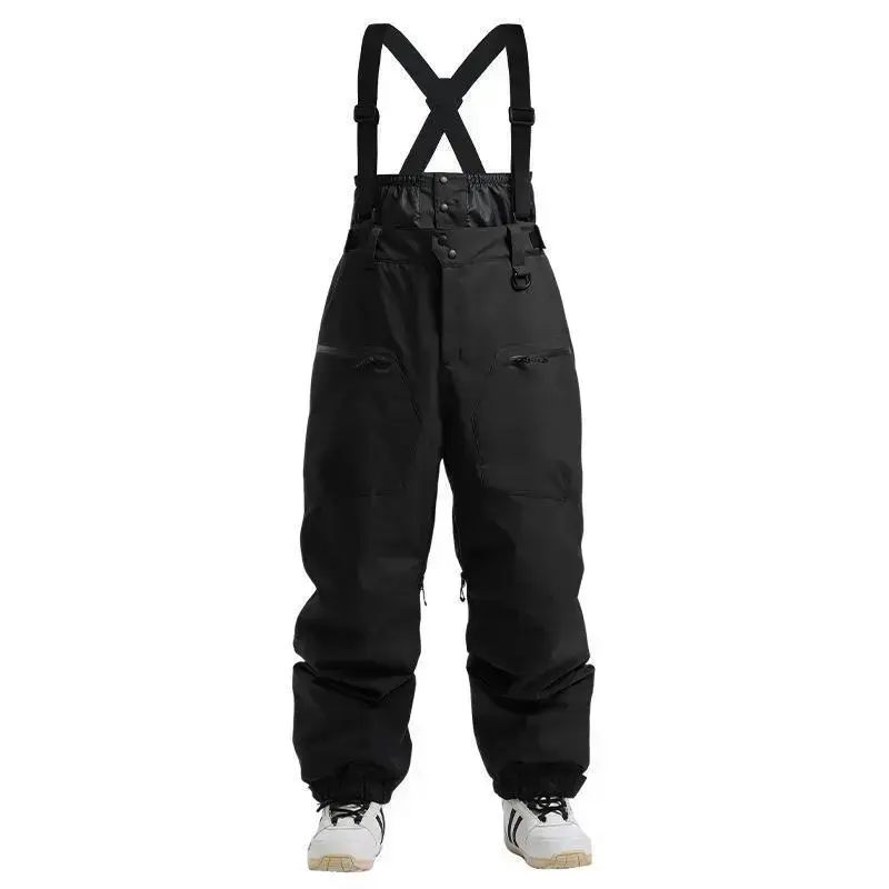 New with thickened shoulder straps cotton insulation, single double board windproof and waterproof, winter ski pants for men New with thickened shoulder straps cotton insulation, single double board windproof and waterproof, winter ski pants for men