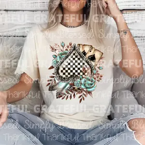 Checkered Spade DTF Transfers - THIS IS NOT A SHIRT