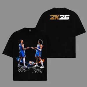 SGA & Giddey OKC 2K26 Y2K 2-SIDED TEE, Adult & Youth Basketball Tee, Bucks Shirt, Oklahoma City Thunder Basketball Tee, Basketball Graphic Tee, Sport Lovers T-Shirt, Boys Clothing, Gift For Men, Hip Hop Streetwear