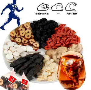 GinsengFiveTreasuresTeaKidneyTeaTedeRinonSaludableOrganicaRed DateMulberry TeaIOrganicKidneyCleanseChineseHerbalRed Ginseng Tea For Men & Women【90 Bag)】 Beverage