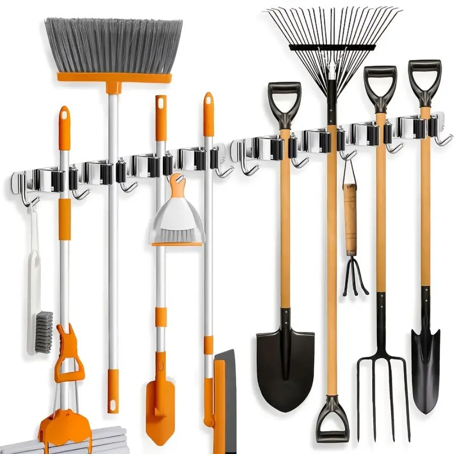 Multi-function Magic Broom & Mop Hook | Wall Mounted Multi-grid Storage Organizer | Portable Plastic Household Supplies