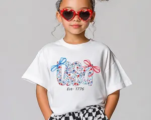 Coquette America T-Shirt, Est 1776 Shirt, 4th of July Shirt,Stars Stripes USA Tee,USA Bow Shirt ,American Shirt, USA Tee