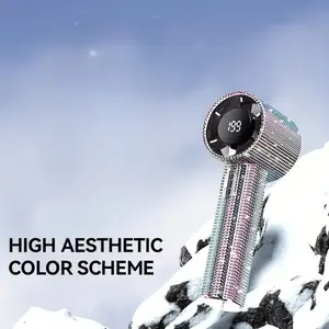 Bling Rhinestone Handheld Turbo Fan: High-Speed Mini Portable Fan with LED Digital Display, Sparkling Crystal Personal Fan, USB Rechargeable for Travel, Concerts, and Glamorous Summer Gifting