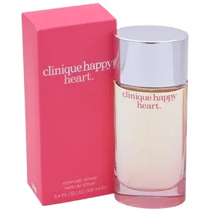 CLINIQUE Happy Heart Women's EDP Spray - 3.4 fl oz, Bright Citrus Fragrance, Fruit Woody Floral Scent, Aquatic Green Facets, New in Box, Women's Gifts