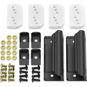 Door Tune Up Kit Compatible with Shed Storage DK100-A, Slider Door Handle Replacement for Shed Sliding Doors Hardware Kit for Outdoor Handle, Black Handle