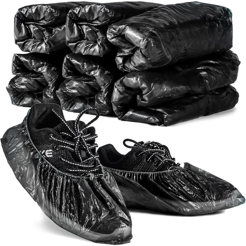 60 Pack (30 Pairs) Shoe Covers - Boot Covers Plastic Disposable Waterproof Shoe Covers for Men and Women Fits All Sizes of Shoes for House Cleaning