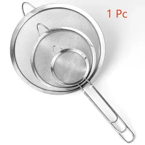 1 Piece Stainless Steel Fine Mesh Sieve, Oil Filtering Strainer, Multifunctional Flour Colander for Home Kitchen, Kitchen Strainer Utensils