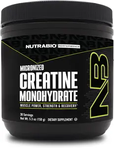 NutraBio Pure Creatine Monohydrate Powder Supplement, Unflavored, (150 g) - Supports Bulk Muscle Energy, Recovery, and Strength - HPLC Tested Pure Grade Creatine Powder Supplement for Men and Women