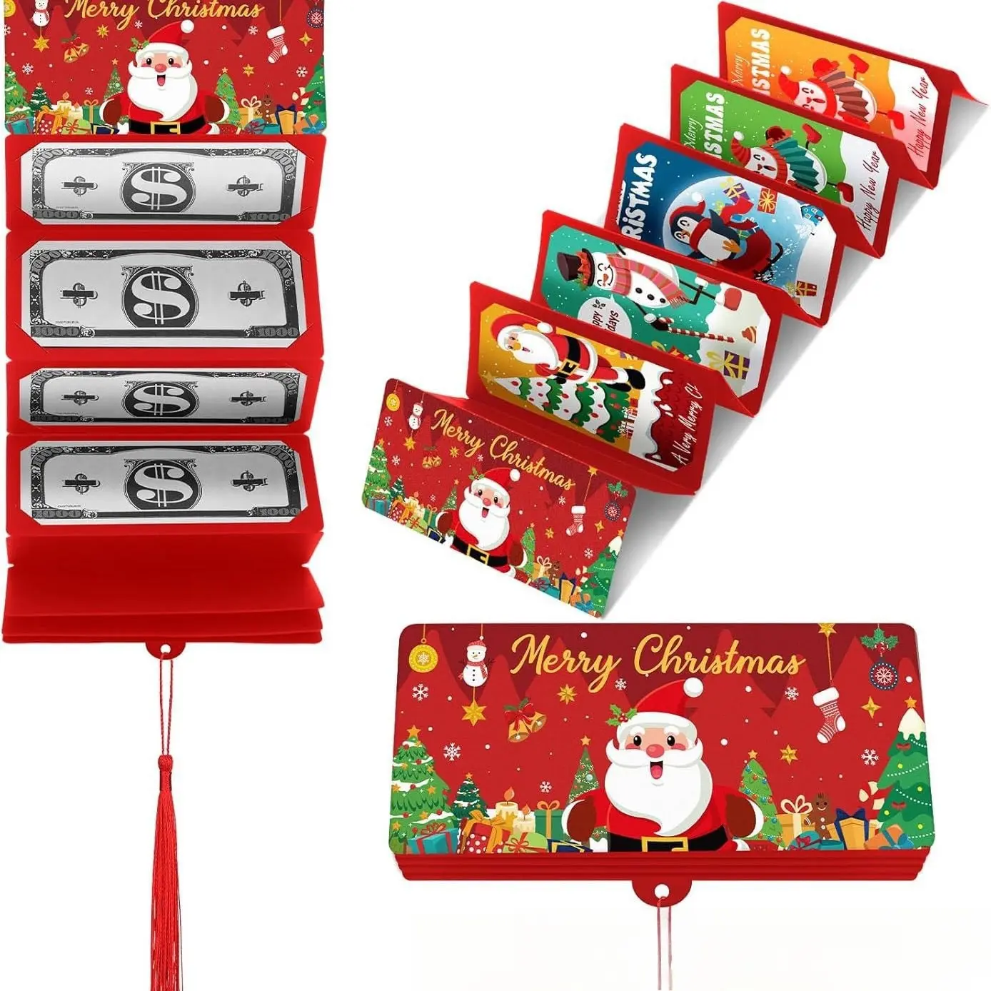 Christmas Cash Envelopes Set with Gift Card Holder, Festive Snowflake Design, Holiday Party Supplies, Includes Paper, Pack of 1-3 Pieces
