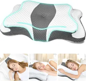 Memory Foam Pillows, Cervical Pillow for Neck and Shoulder Pain Relief, Ergonomic Contour Bed Pillow, Soft for Side Sleep Stomach Sleeping and Back Sleeper CHxxy