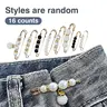 16 Counts Pearl Brooch Pins, Garment Decor Clips, No Sewing Sweater Shawl Cardigan Collar Safety Pins for Women Faux Pearl Clothing Dresses Pant Tightener, Mixed Style Assortment
