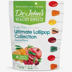 Dr. John’s Sugar Free Candy, Healthy Lollipops with Zero Sugar, Low Calorie Snacks, Keto Friendly Hard Candy Sweets, Ultimate Collection, 60 Count, 1 LB