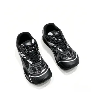 Futuristic Silver Metallic Casual Basketball Sneakers - Unisex Streetwear Dad Shoes for Daily & Court