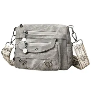 Retro Everyday Purse for Women, Handbag Soft Leather Crossbody Bag Large Capacity Shoulder Bag New Design Small Bags Commuting Bag Tote Bag with Wide Ajustable Strap for Work