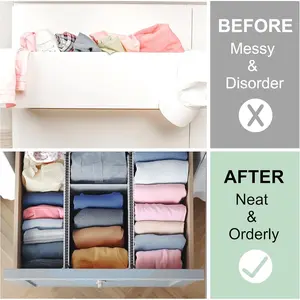 2pcs/set Adjustable Clapboard Drawer Divider Partition DIY Durable Storage Organiser Wardrobe Closet Punch-free Separator